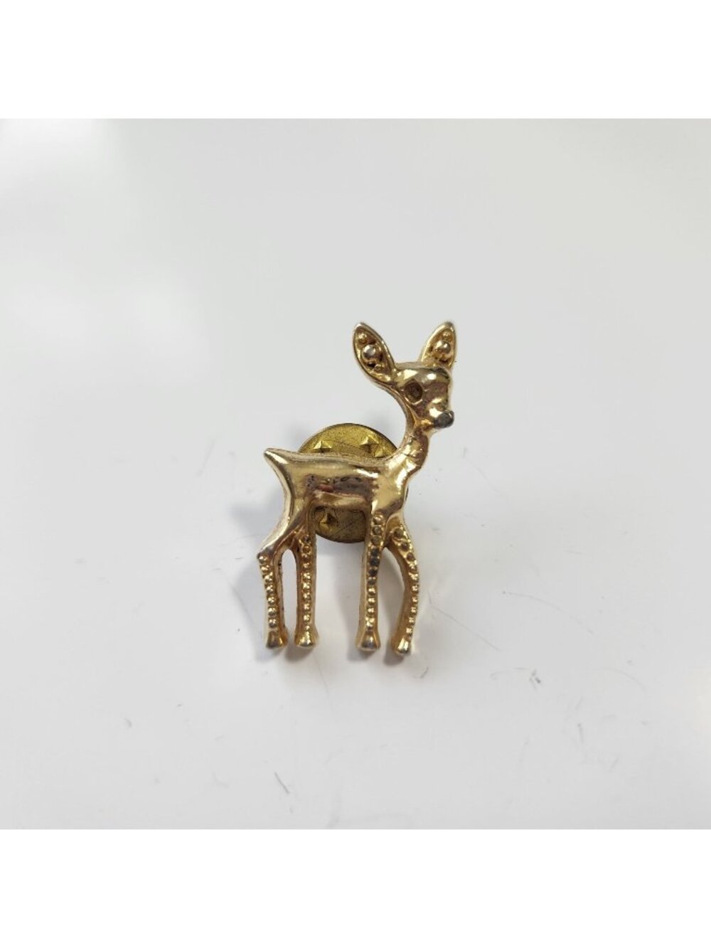 Vintage Gold-Tone Deer Lapel Pin Brooch With Pushback Clasp 1 Inch